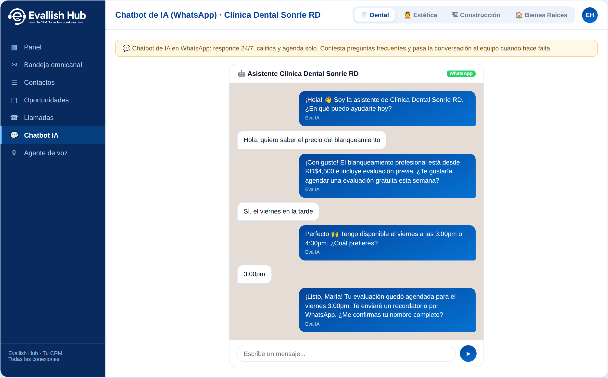 Example of Evallish Hub AI chatbot on WhatsApp